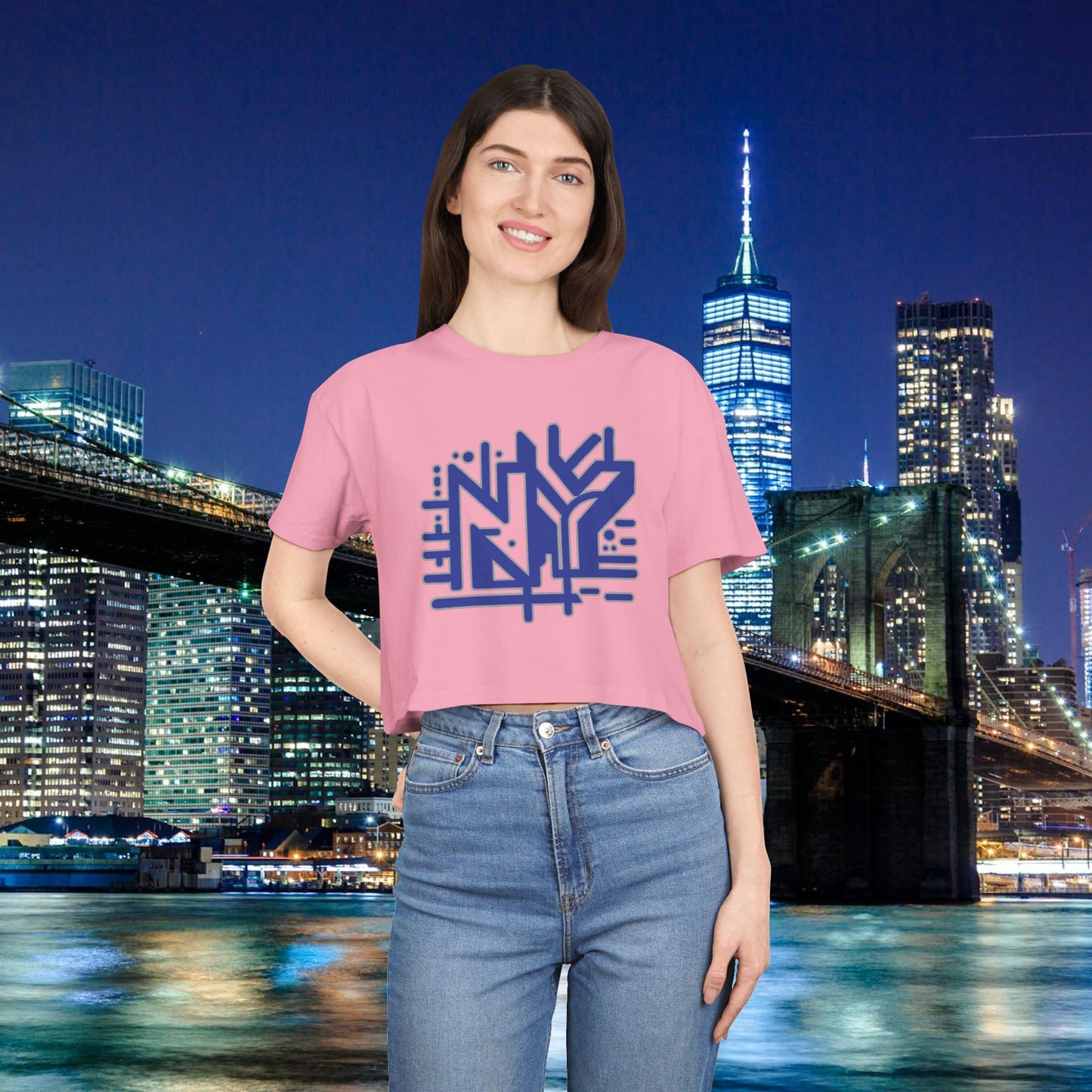 NY Subway Grafitti Women's Crop Tee
