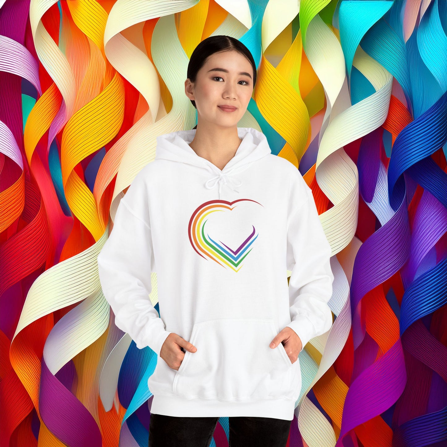 Rainbow Heart Unisex Hoodie