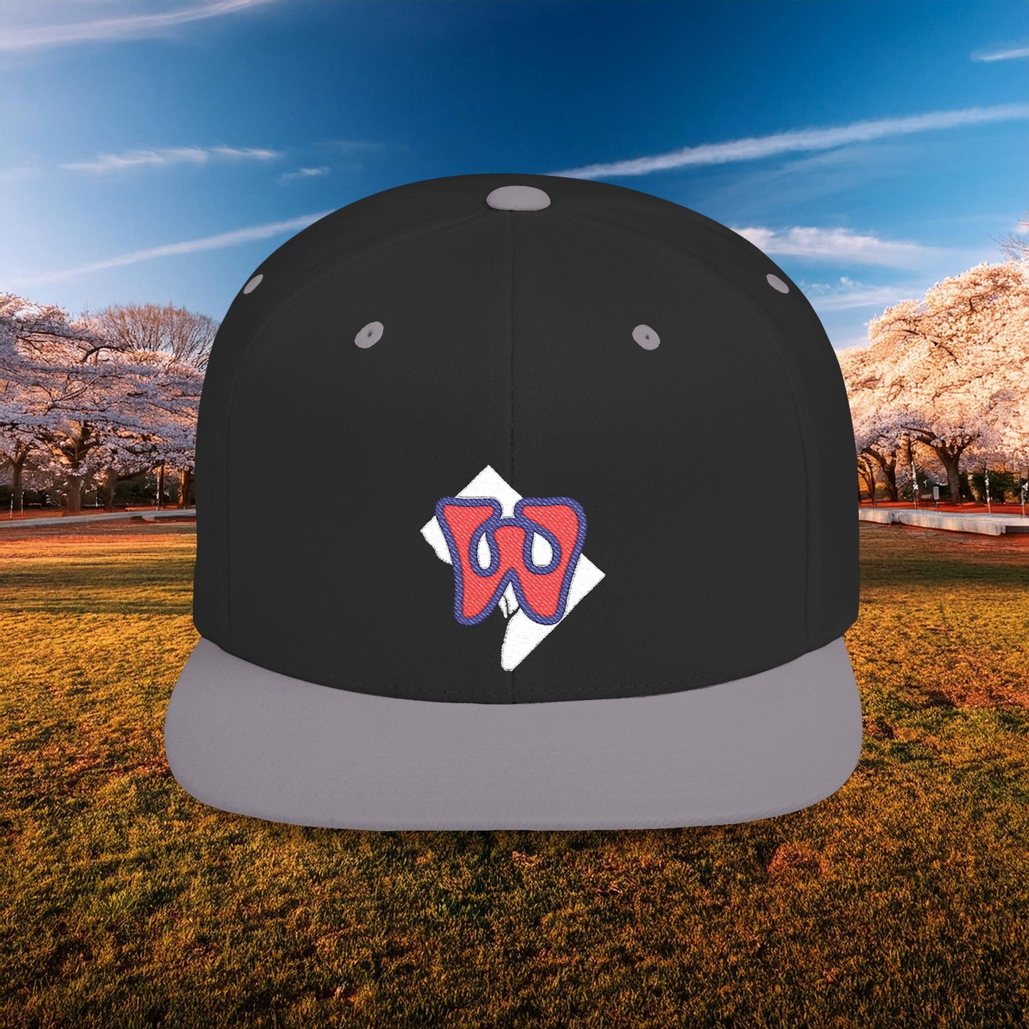 Washington Funky W Flat Bill Snapback - Red