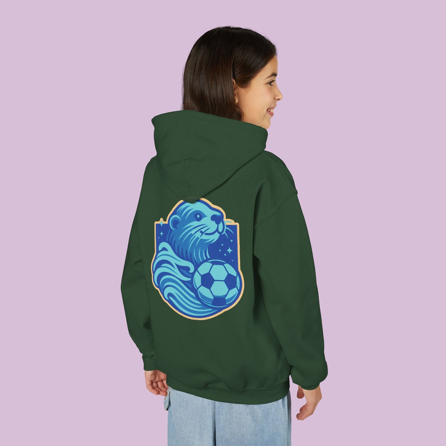 Sea Otter Soccer Logo Youth Hoodie