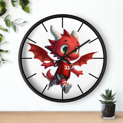 Mini Red Dragon Fan Wall Clock