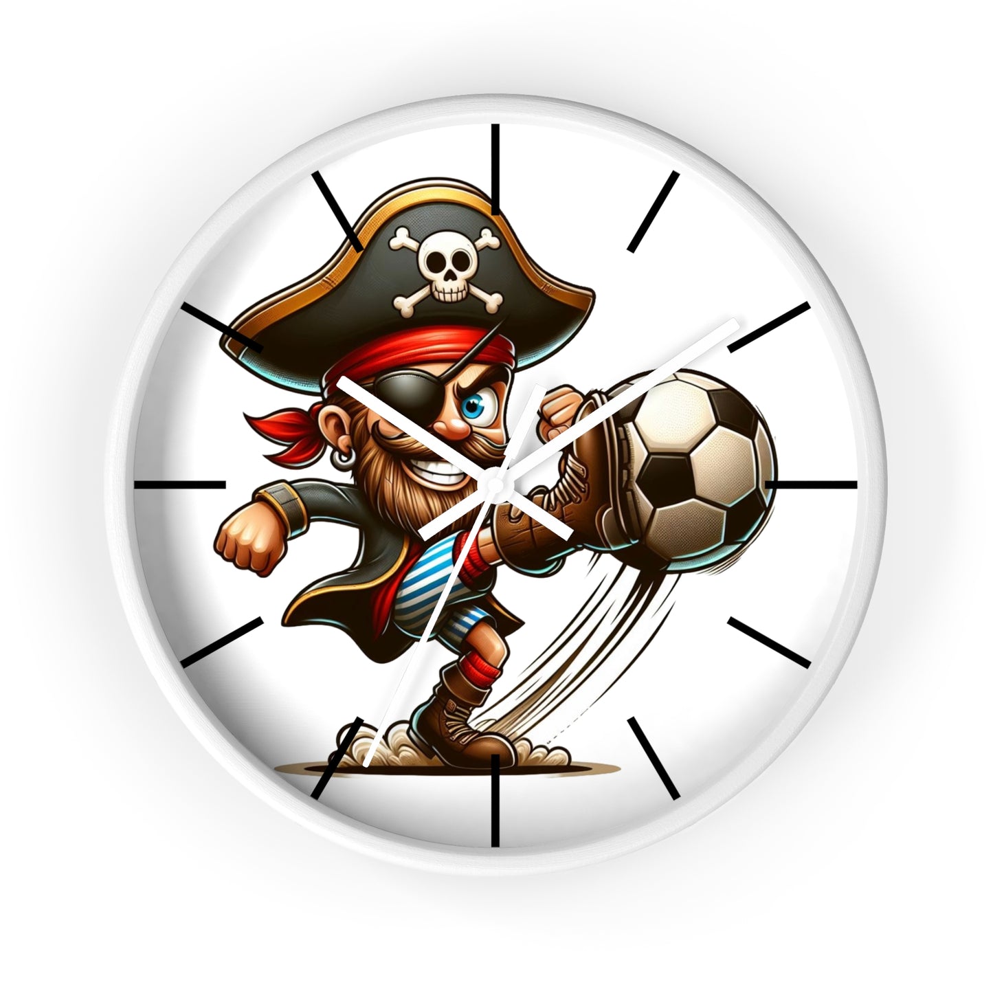 Pirate Soccer Wall Clock