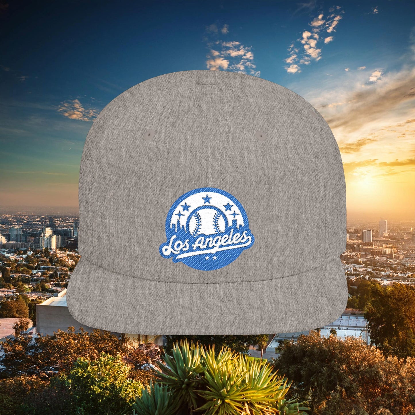 LA Blue Baseball Flat Bill Snapback