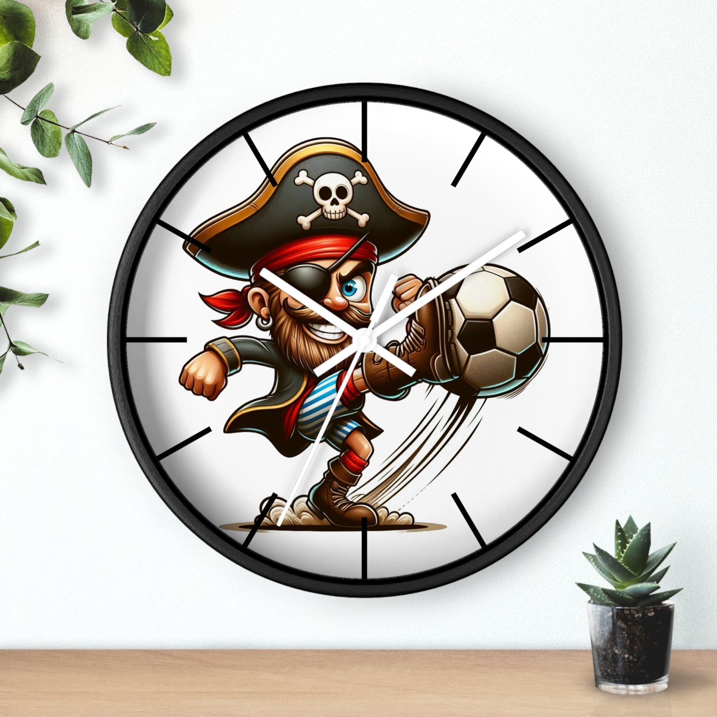 Pirate Soccer Wall Clock