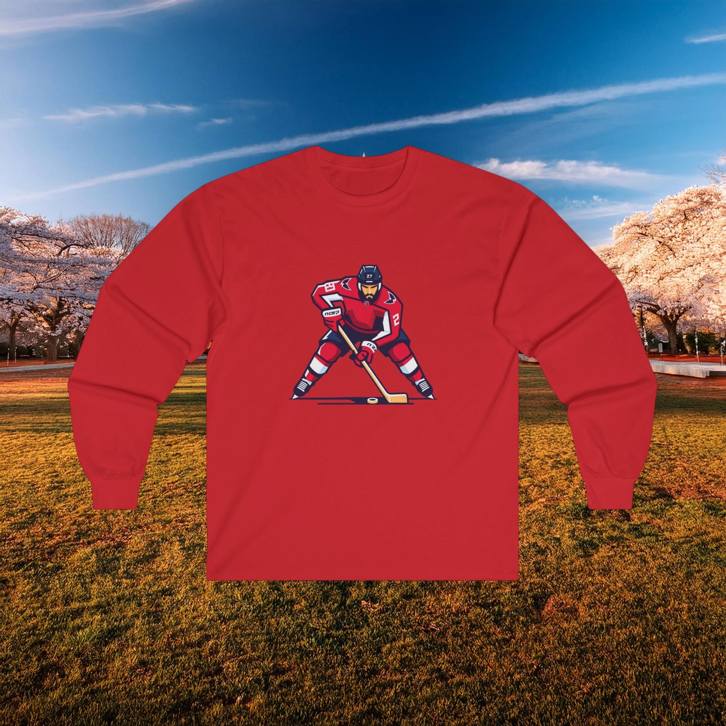 Washington Hockey Player Long Sleeve Tee
