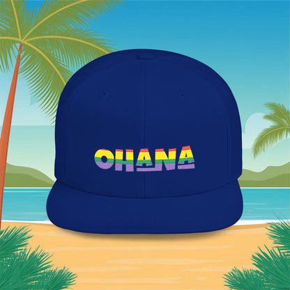 Rainbow Ohana Flat Bill Snapback