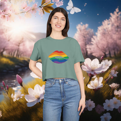 Rainbow Kiss Women's Crop Tee