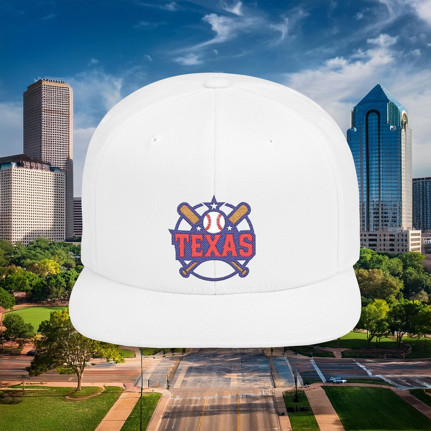 Texas Baseball Logo Flat Bill Snapback