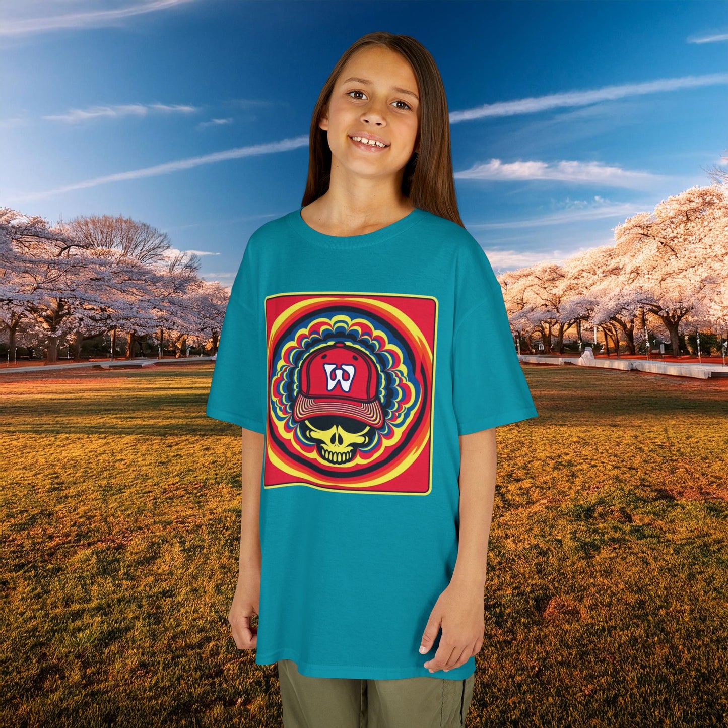 Psychedelic Funky W Skull Kids Tee