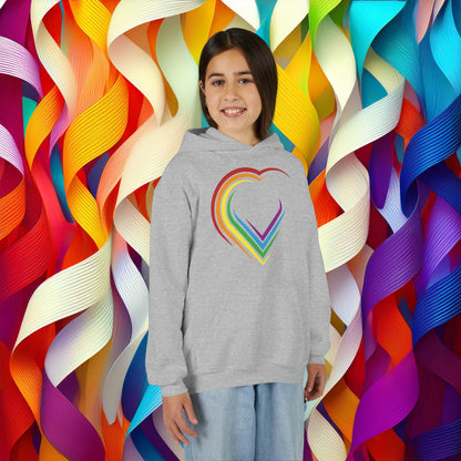 Rainbow Heart Youth Hoodie