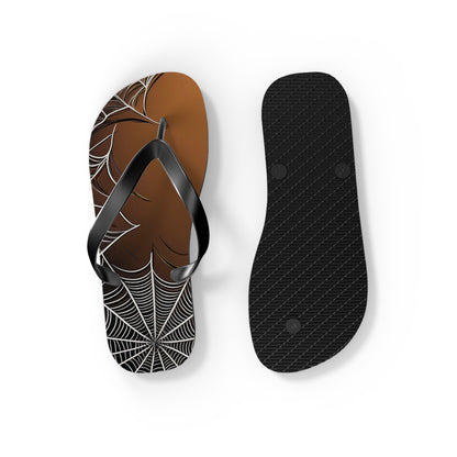 Golden Spider Web Flip Flops