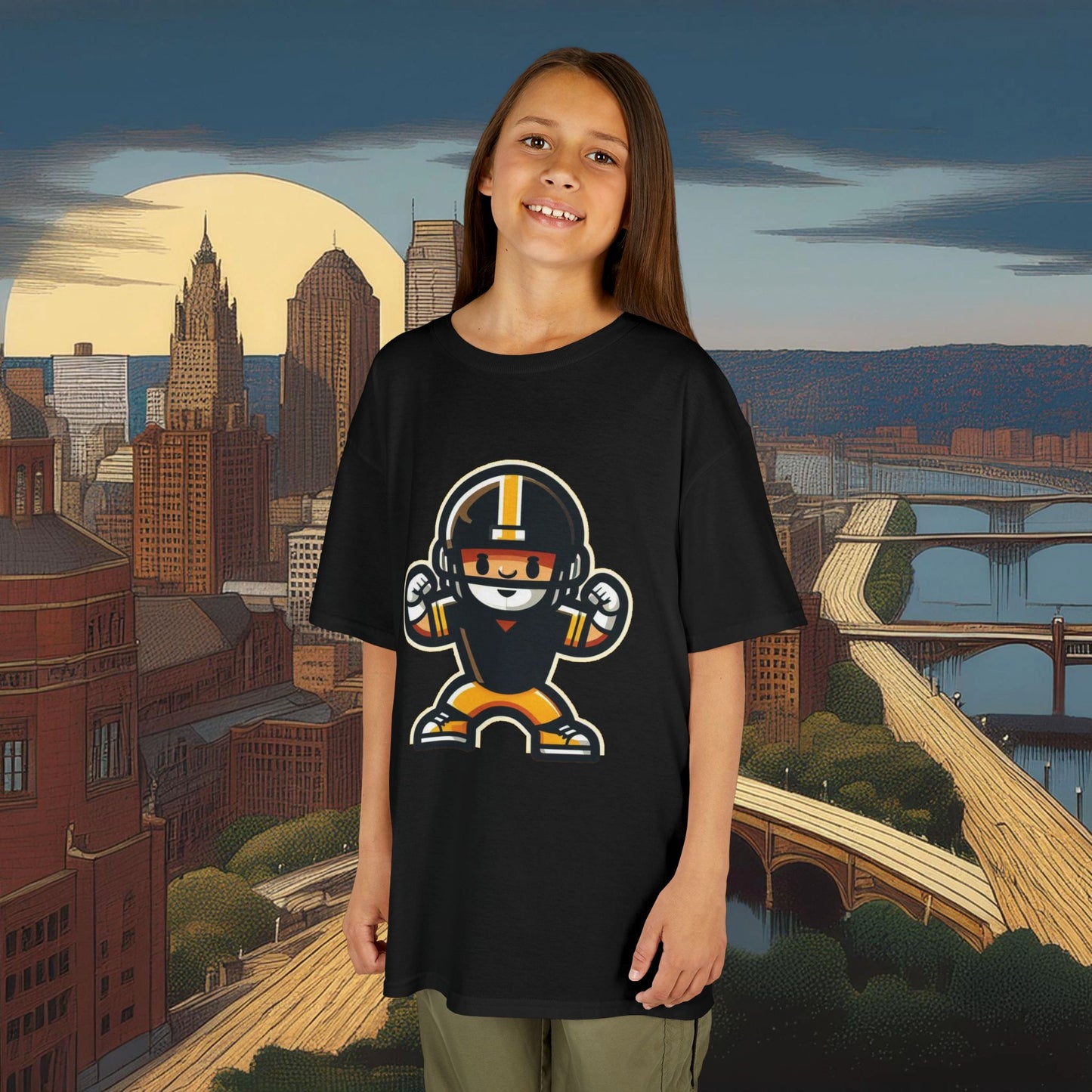 Mini Pittsburgh Football Player Kids Tee