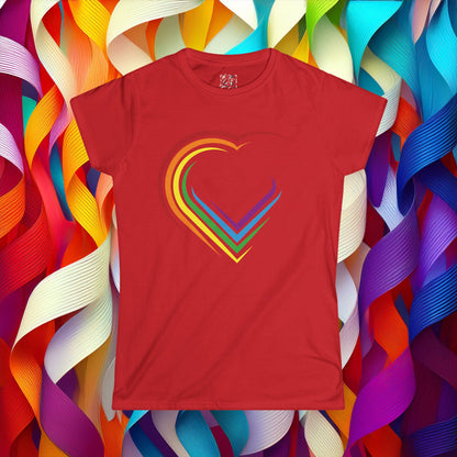 Rainbow Heart Women's Softstyle Tee