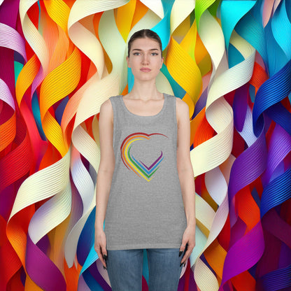 Rainbow Heart Unisex Tank Top