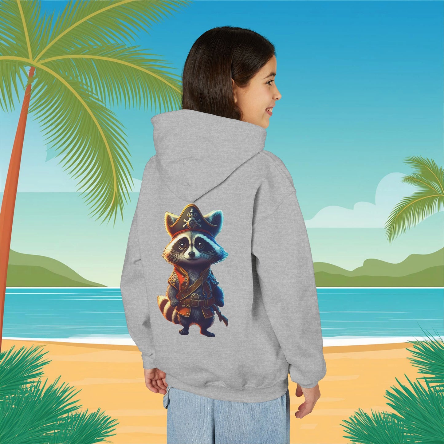 Raccoon Pirate Youth Hoodie