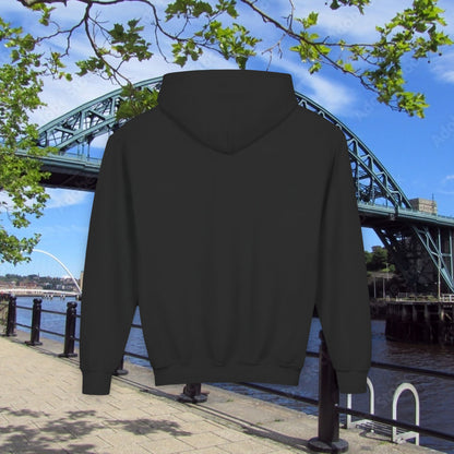 Newcastle United B&W Crest Youth Hoodie