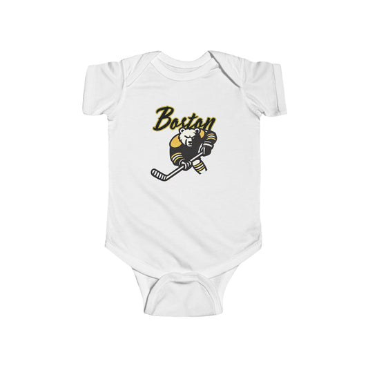 Boston Hockey Bear Infant Bodysuit