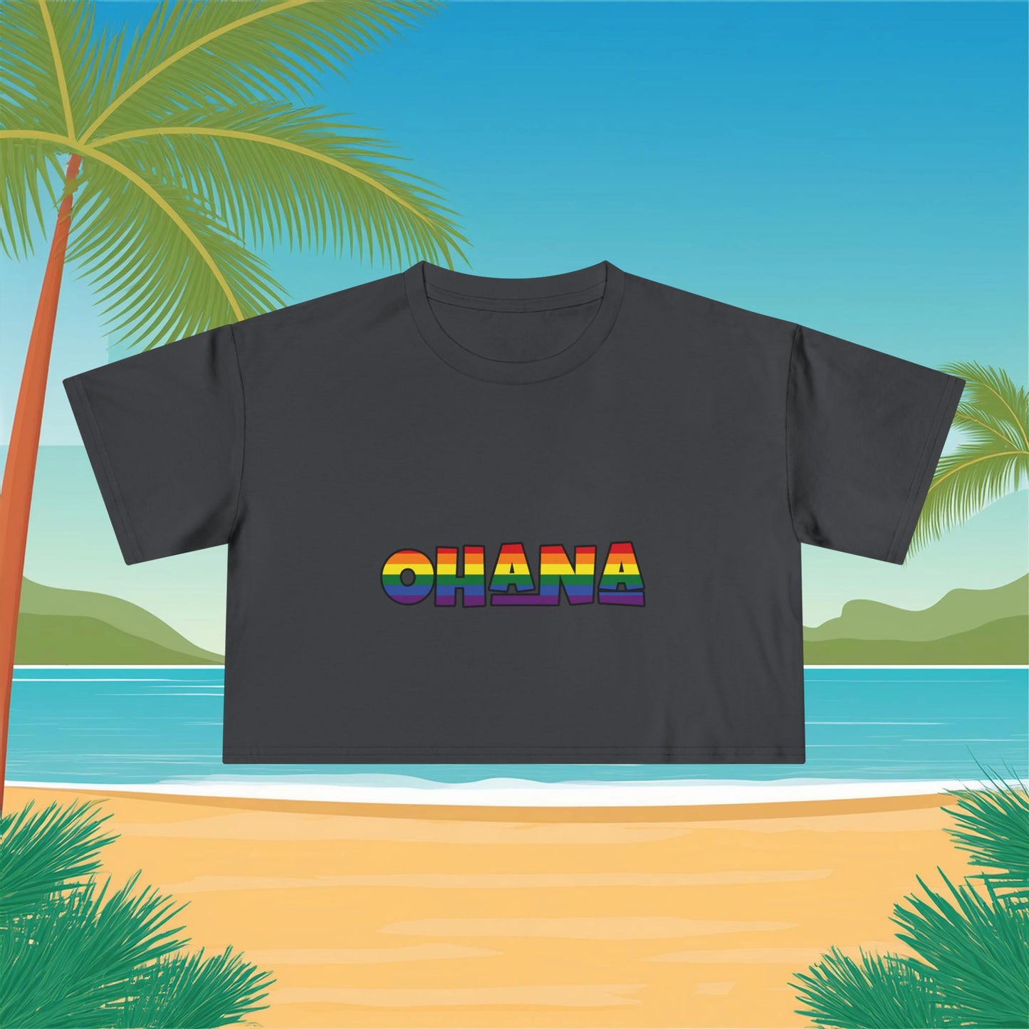 Rainbow Ohana Women's Crop Tee