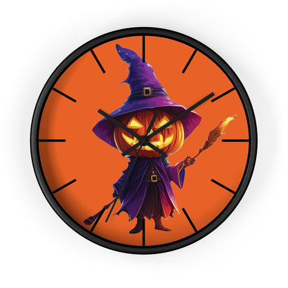 Pumpkin Wizard Wall Clock