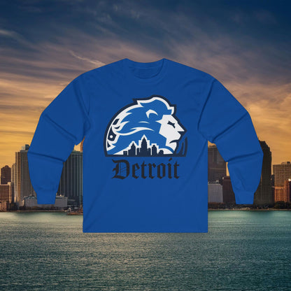 Detroit Football Skyline Long Sleeve Tee