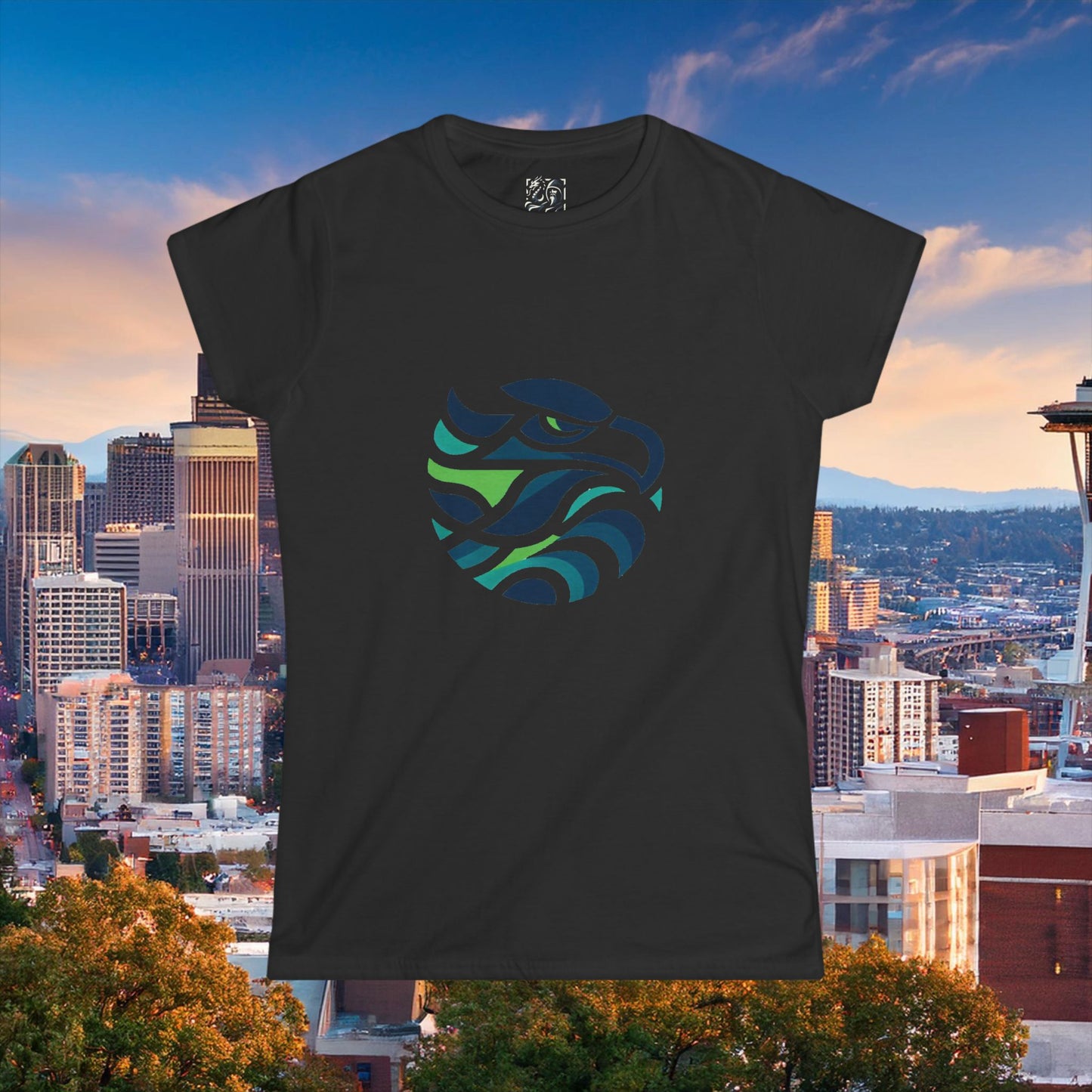 Seattle Football Logo Women's Softstyle Tee