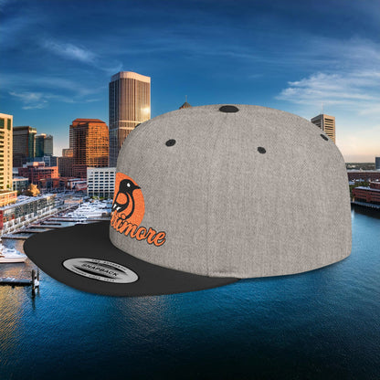 Orange Baltimore Flat Bill Snapback