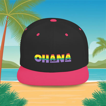 Rainbow Ohana Flat Bill Snapback