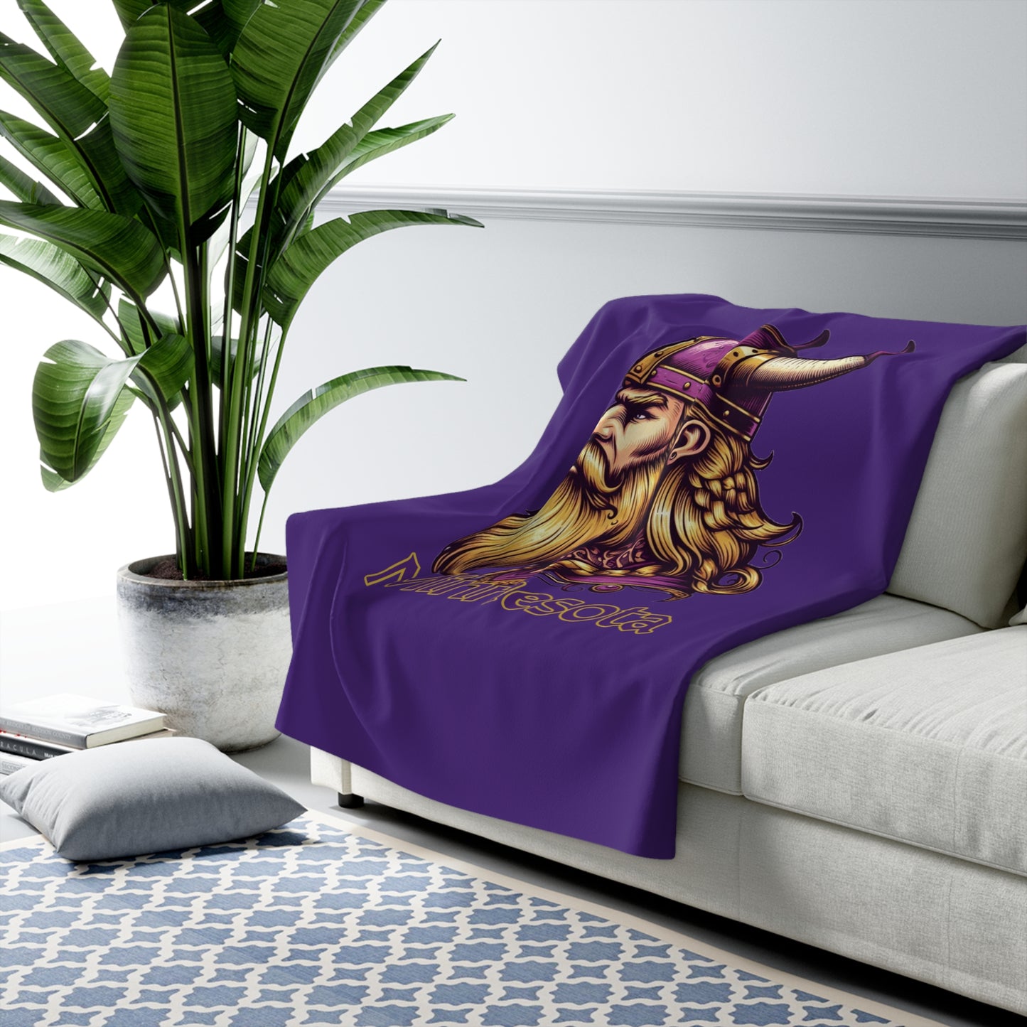 Minnesota Viking Sherpa Fleece Blanket