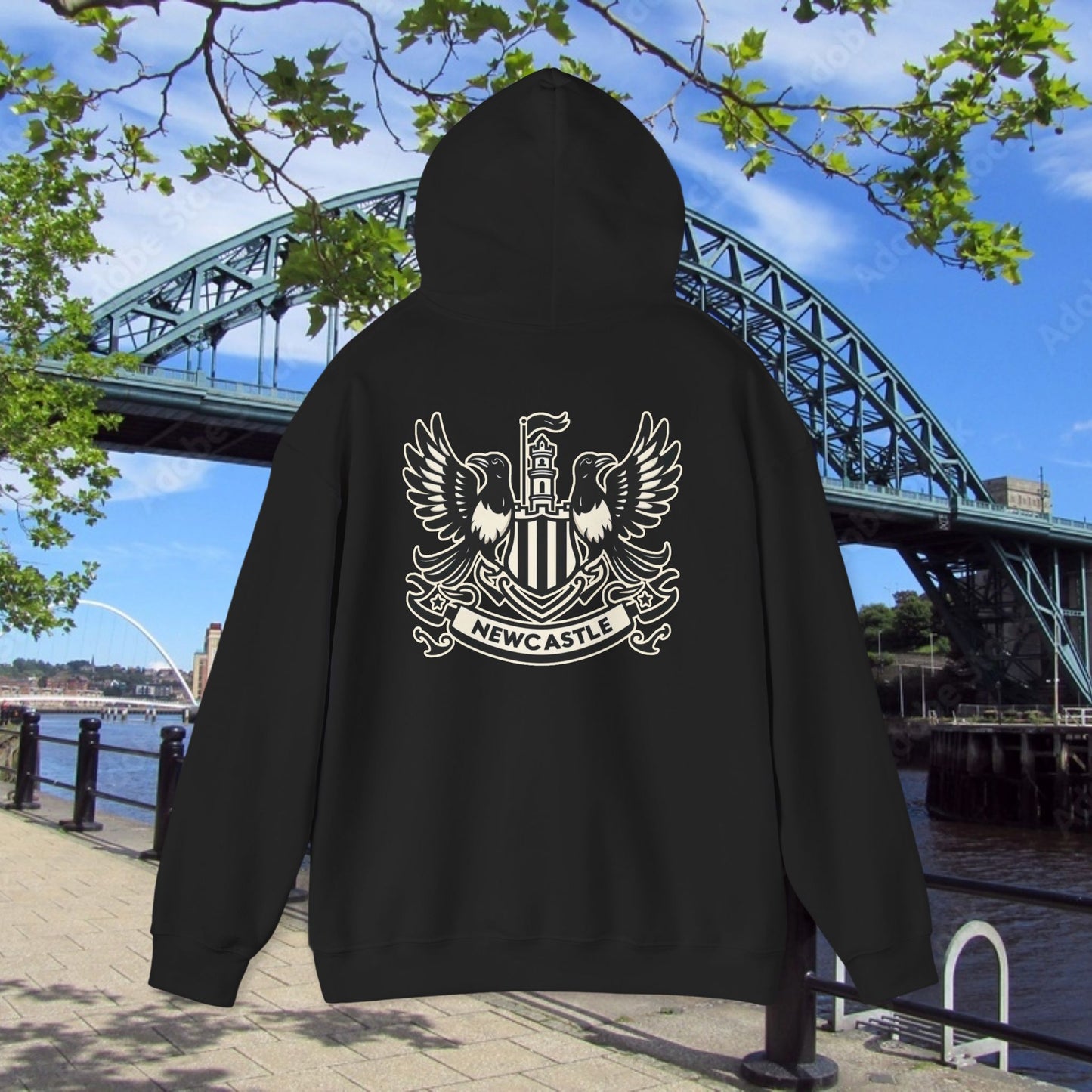 Newcastle United B&W Crest Hoodie