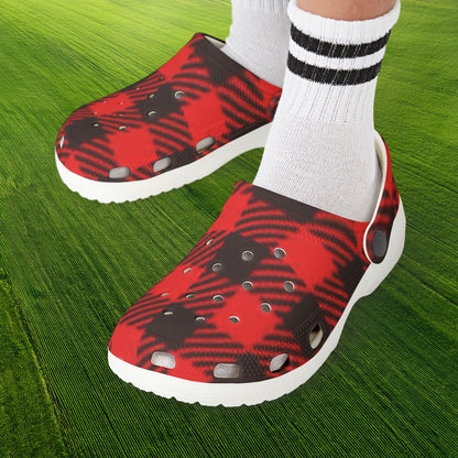 Red Buffalo Plaid Kid's Foam Clogs