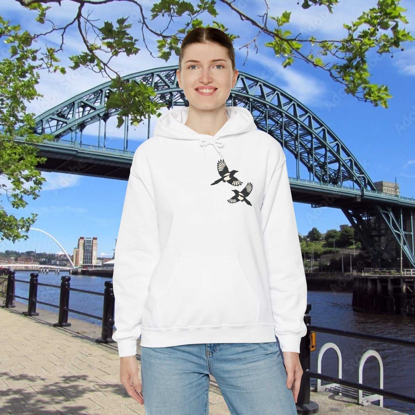 Newcastle United B&W Crest Hoodie
