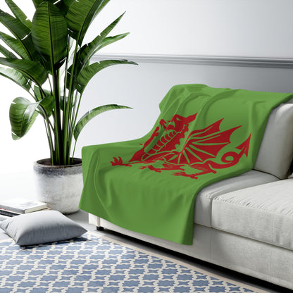 The Welsh Dragon Sherpa Fleece Blanket