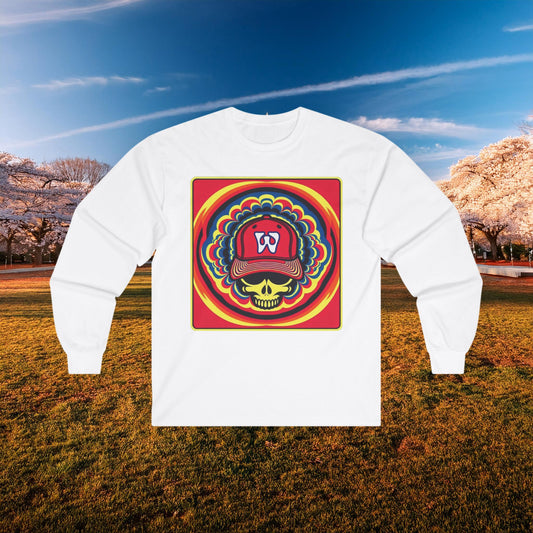 Psychedelic Funky W Skull Long Sleeve Tee