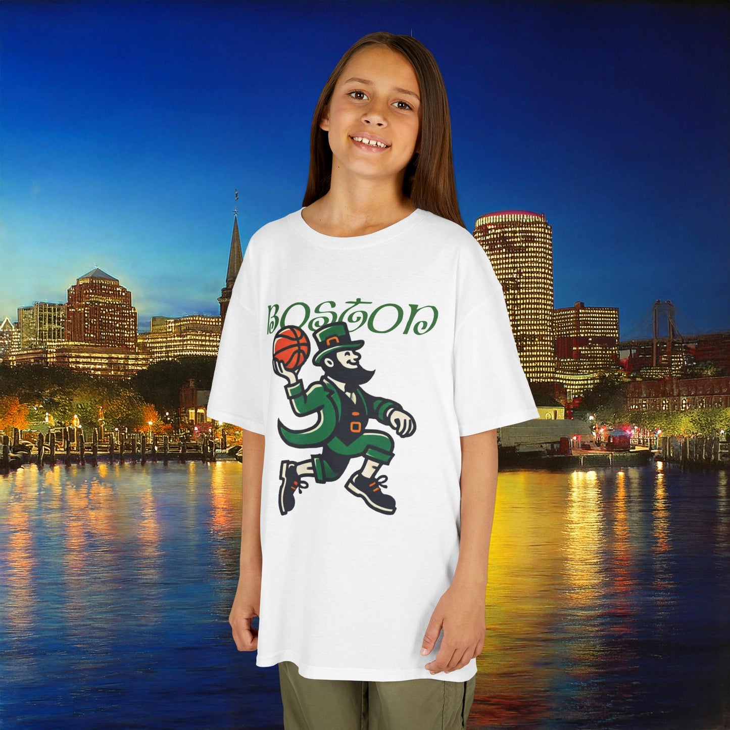 Boston Basketball Logo Kids Tee