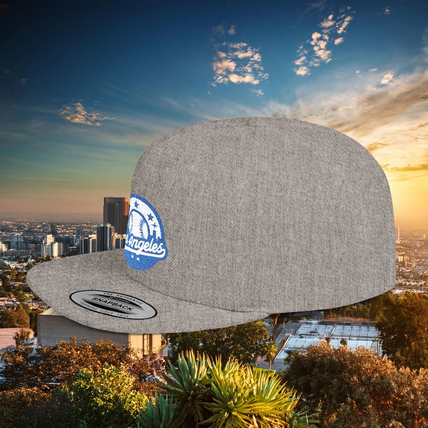 LA Blue Baseball Flat Bill Snapback