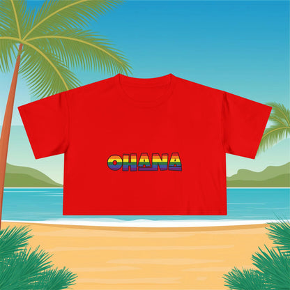 Rainbow Ohana Women's Crop Tee