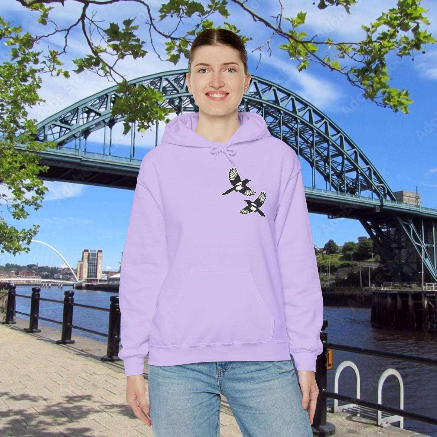 Newcastle United B&W Crest Hoodie