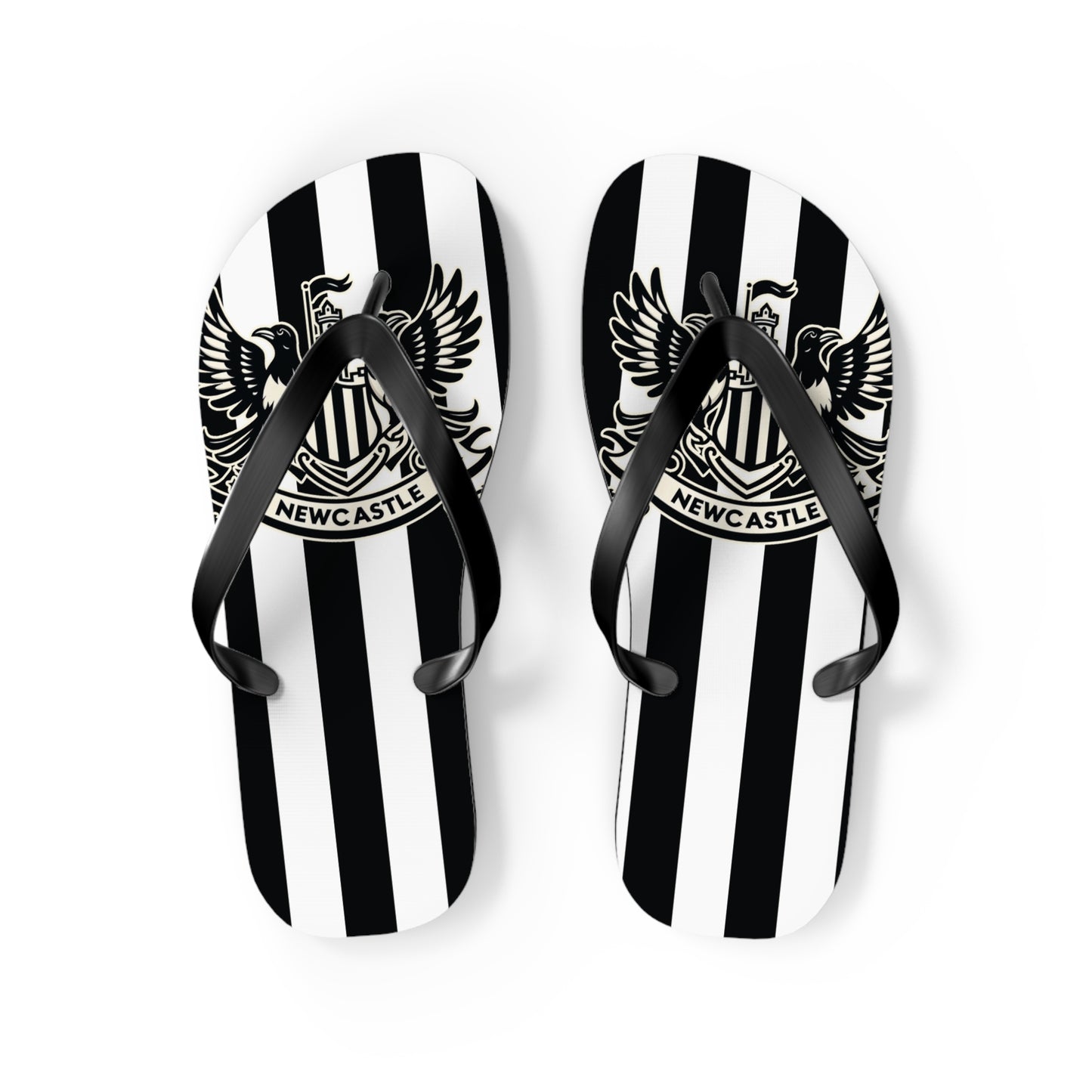 Newcastle United B&W Crest Flip Flops