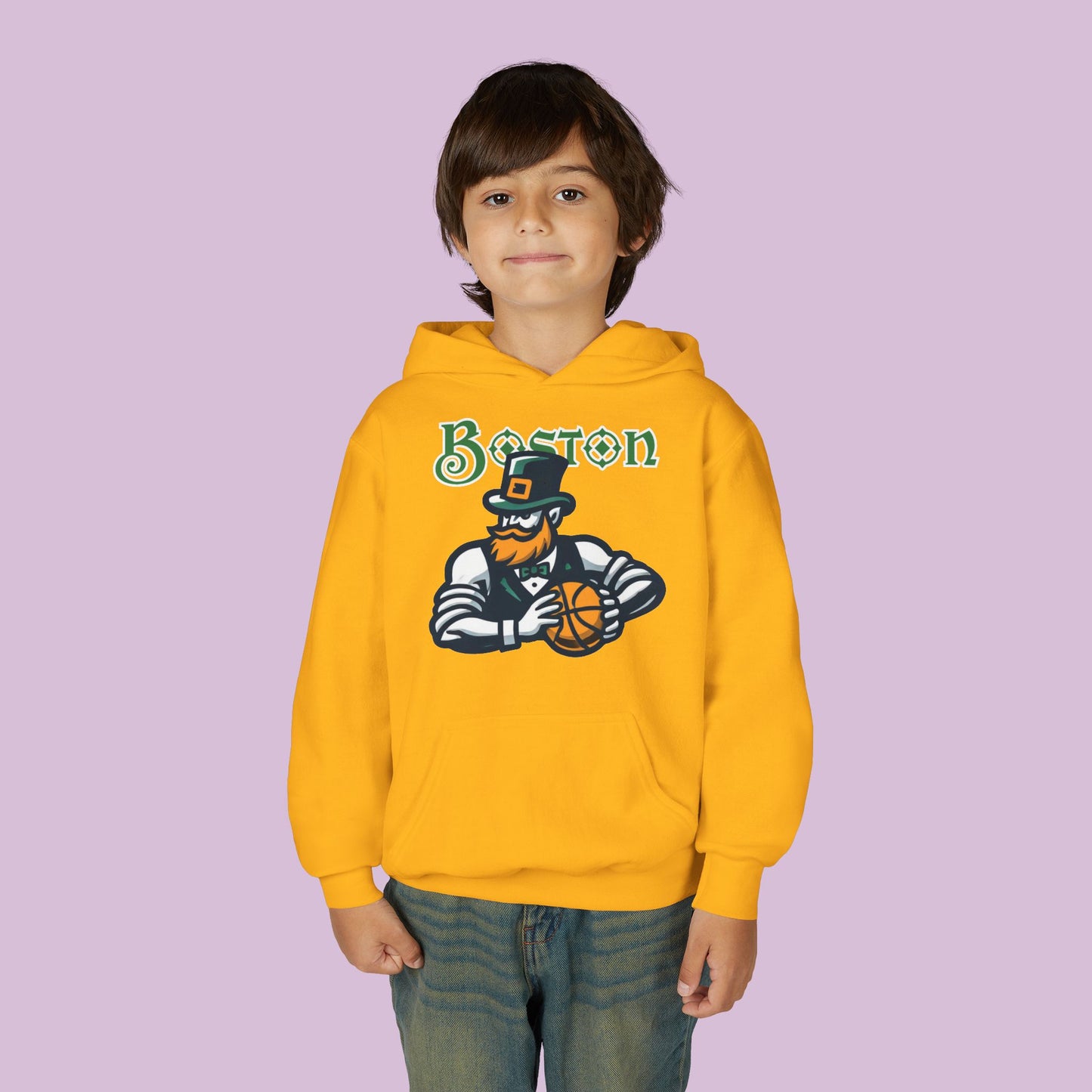 Boston Basketball Design Youth Hoodie