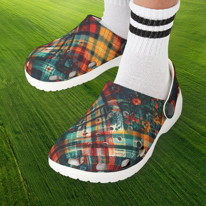 Floral Plaid Kid's Foam Clogs