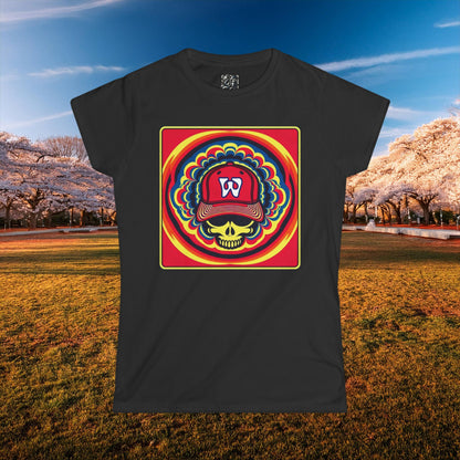 Psychedelic Funky W Skull Women's Softstyle Tee