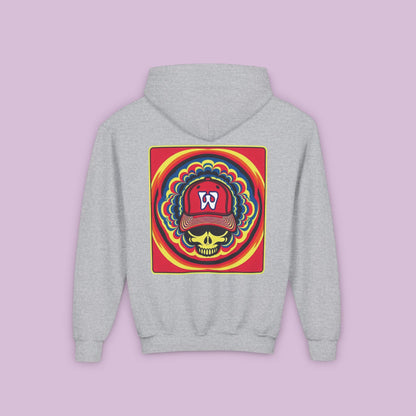 Psychedelic Funky W Skull Youth Hoodie