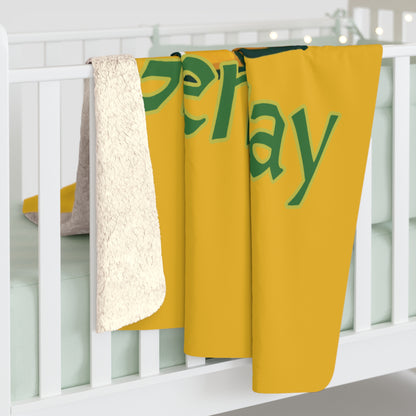 Green Bay Logo Sherpa Fleece Blanket