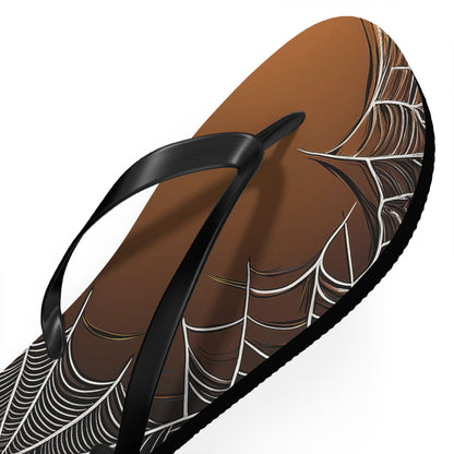 Golden Spider Web Flip Flops