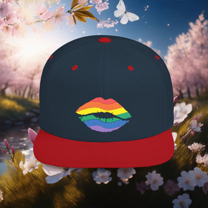 Rainbow Kiss Flat Bill Snapback