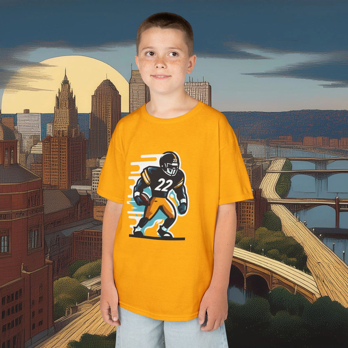 Pittsburgh Football Player Kids Tee