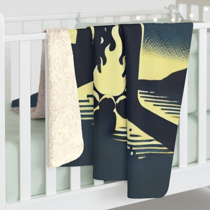 Midnight Circle Sherpa Fleece Blanket