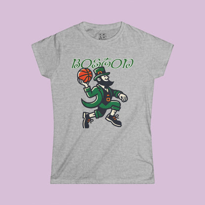 Boston Basketball Logo Women's Softstyle Tee