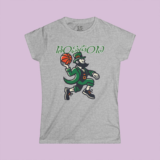 Boston Basketball Logo Women's Softstyle Tee