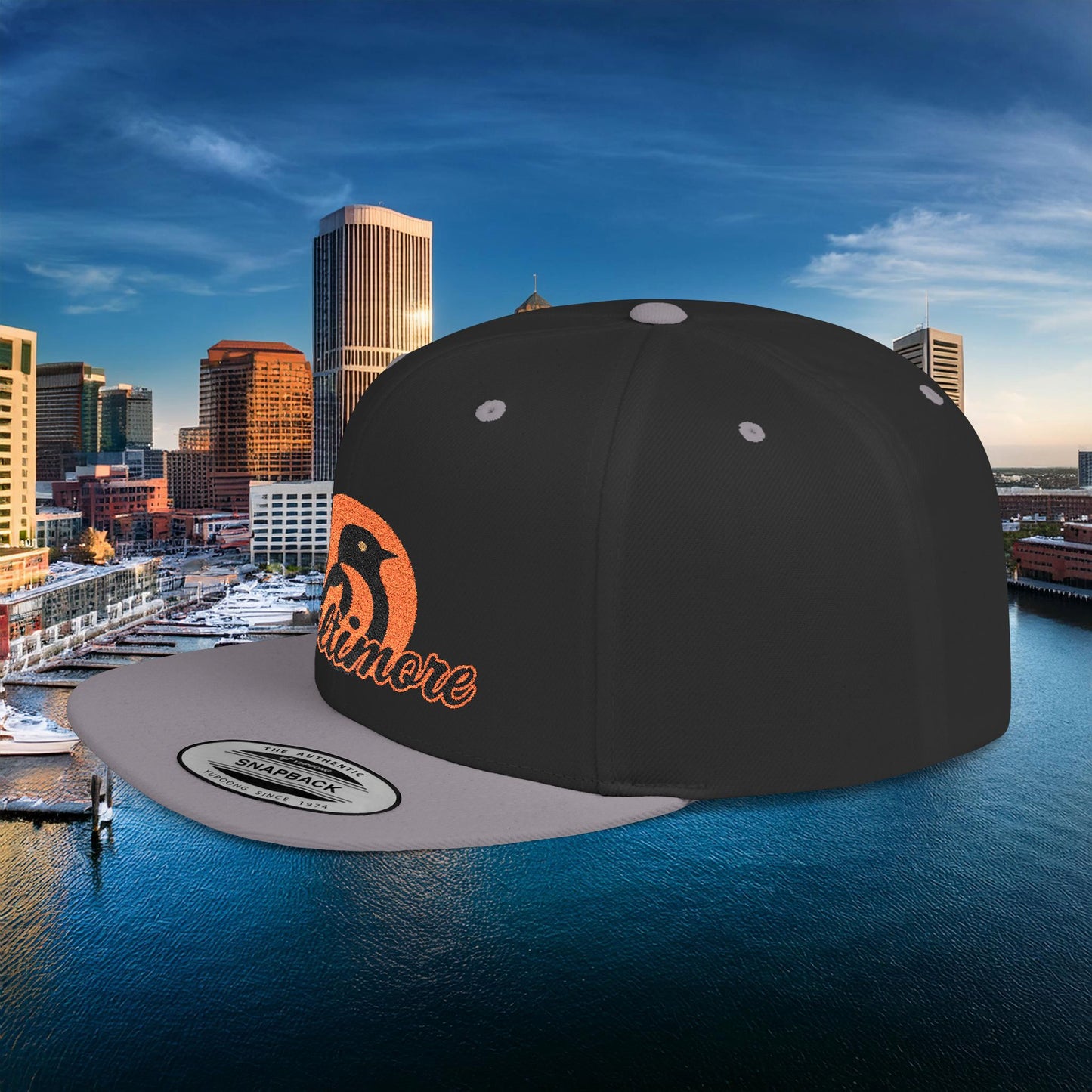Baltimore Oriole Flat Bill Snapback